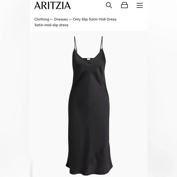 aritzia black slip dress Vinza Slip Dress, Black Black / L by Saint Art NY main image 0